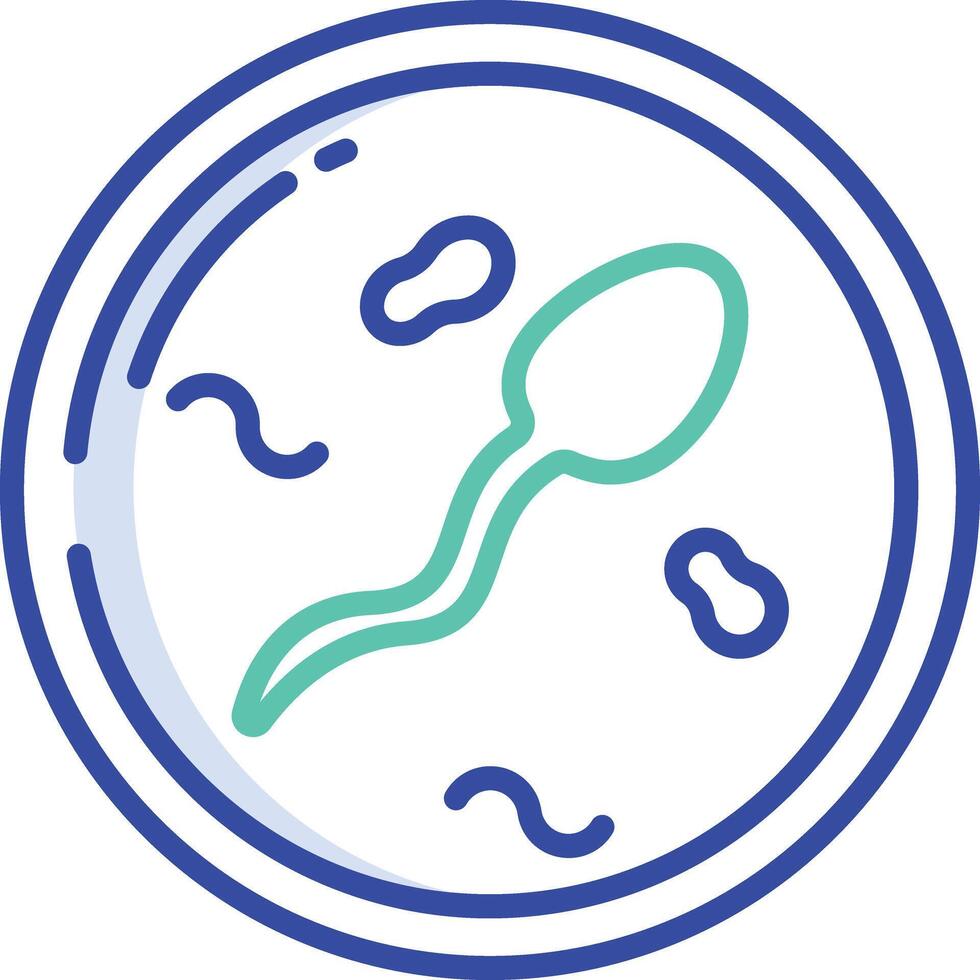 Sperm outline color illustration vector