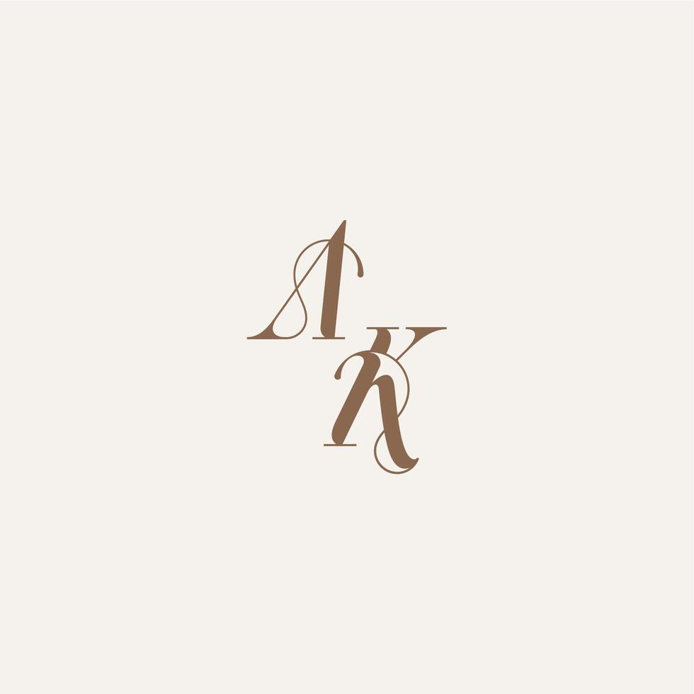 initial monogram logo wedding concept design ideas AK Luxury and Elegant letter vector