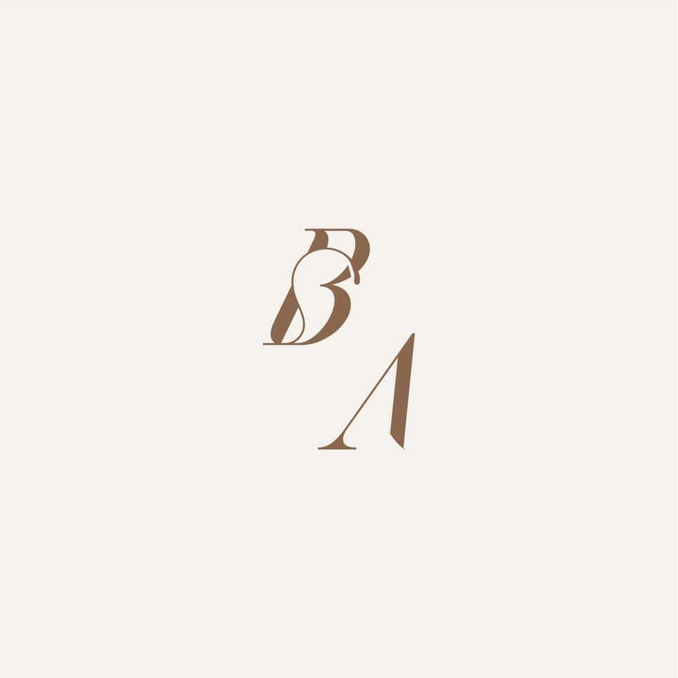 initial monogram logo wedding concept design ideas BA Luxury and Elegant letter vector