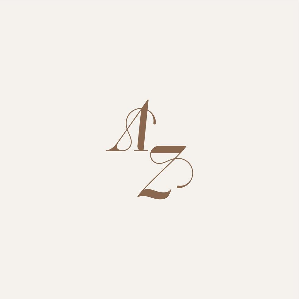 initial monogram logo wedding concept design ideas AZ Luxury and Elegant letter vector