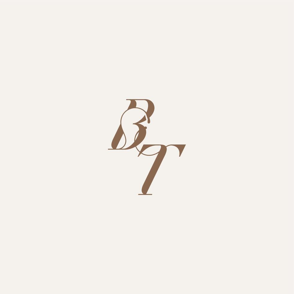 initial monogram logo wedding concept design ideas BT Luxury and Elegant letter vector