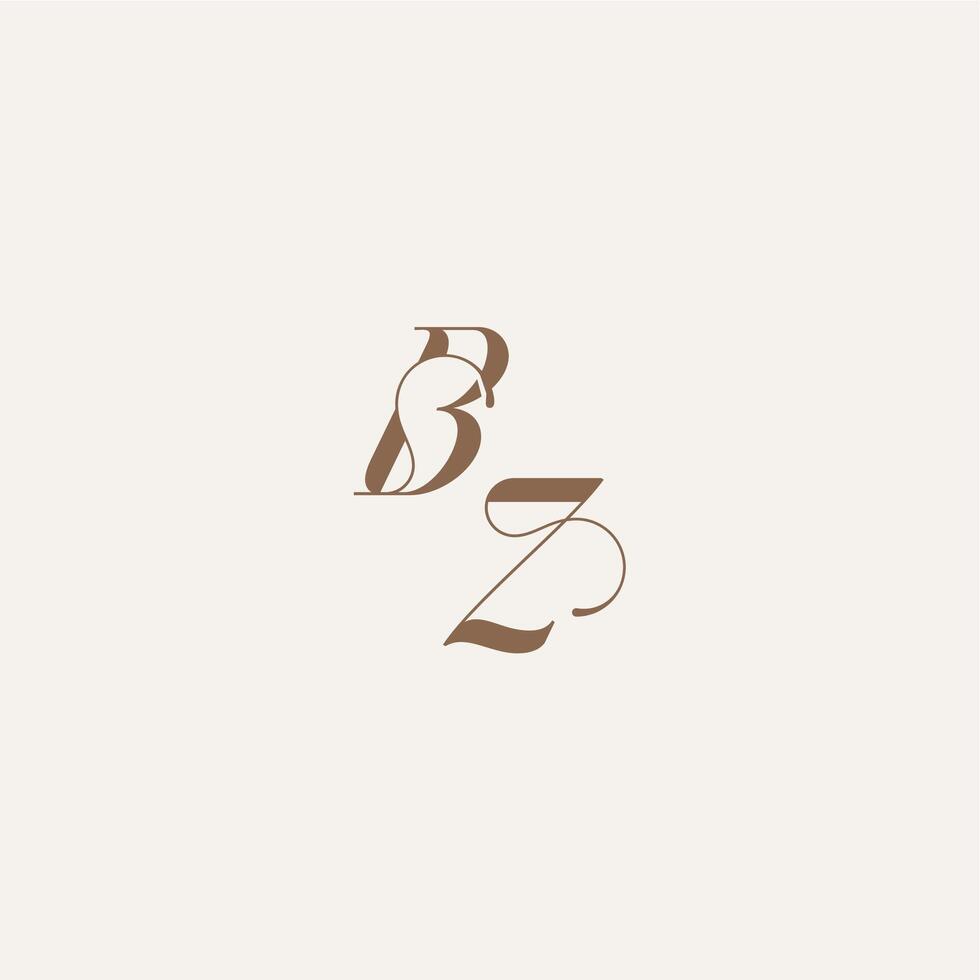 initial monogram logo wedding concept design ideas BZ Luxury and Elegant letter vector
