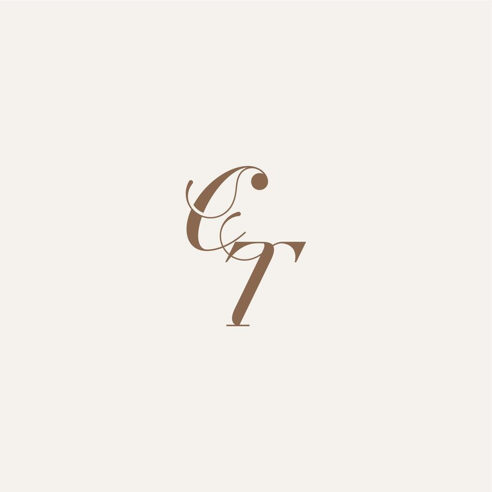 initial monogram logo wedding concept design ideas CT Luxury and Elegant letter vector