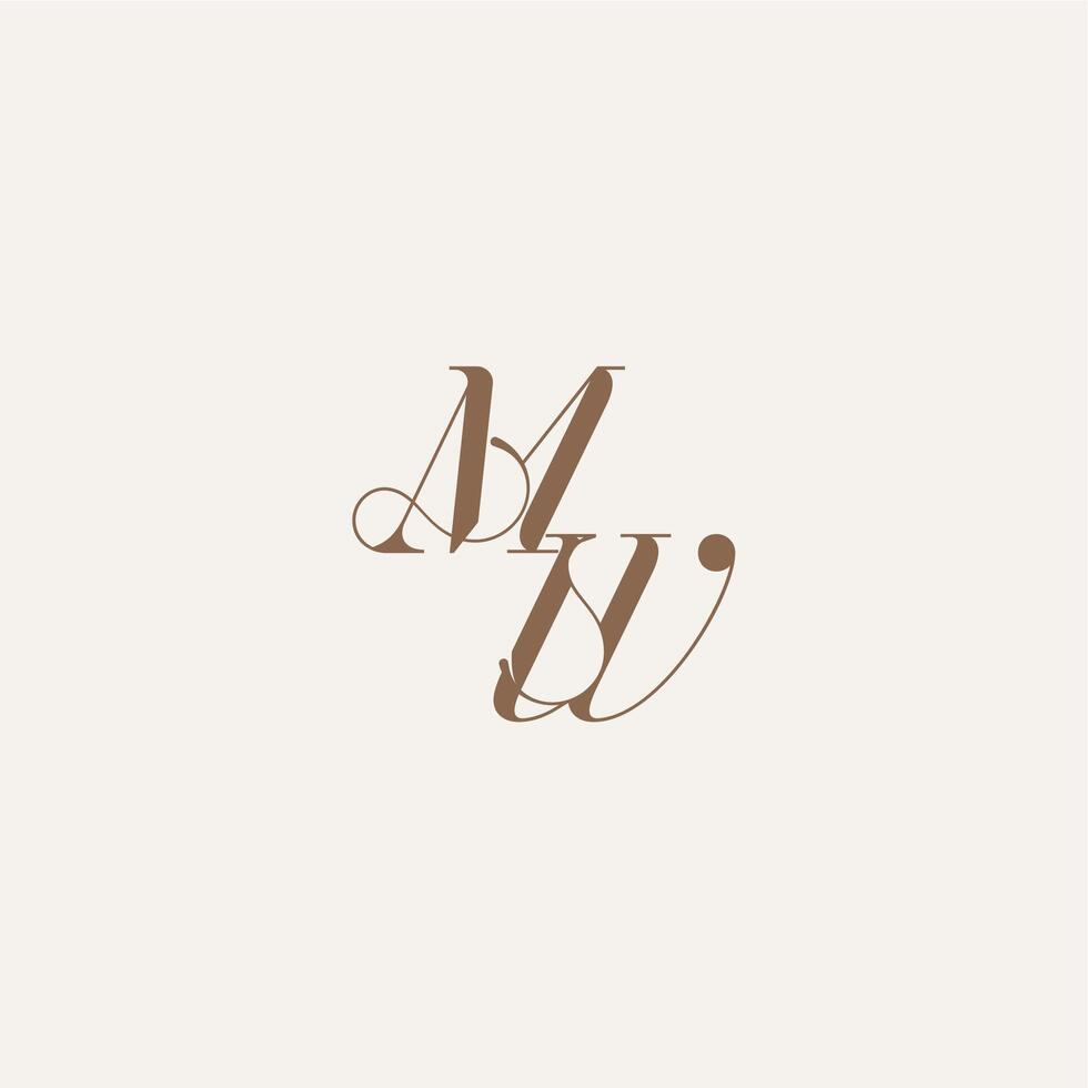 initial monogram logo wedding concept design ideas MW Luxury and Elegant letter vector