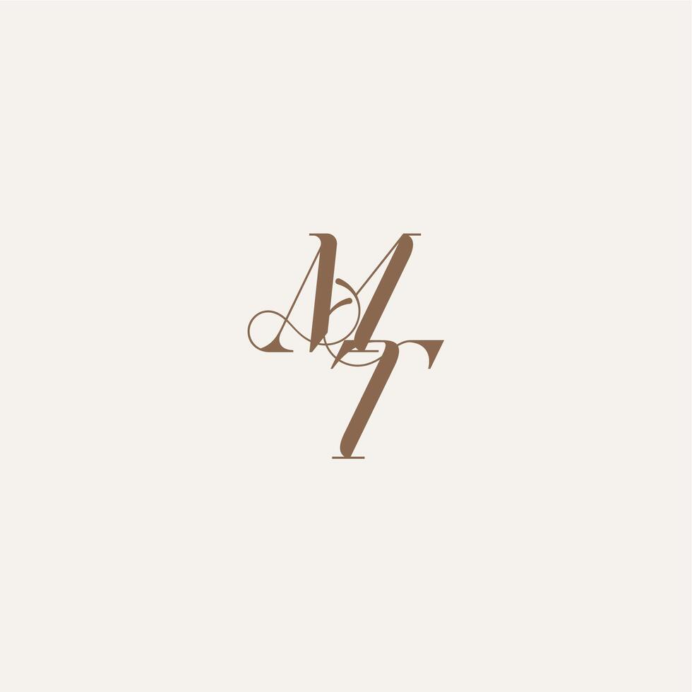 initial monogram logo wedding concept design ideas MT Luxury and Elegant letter vector
