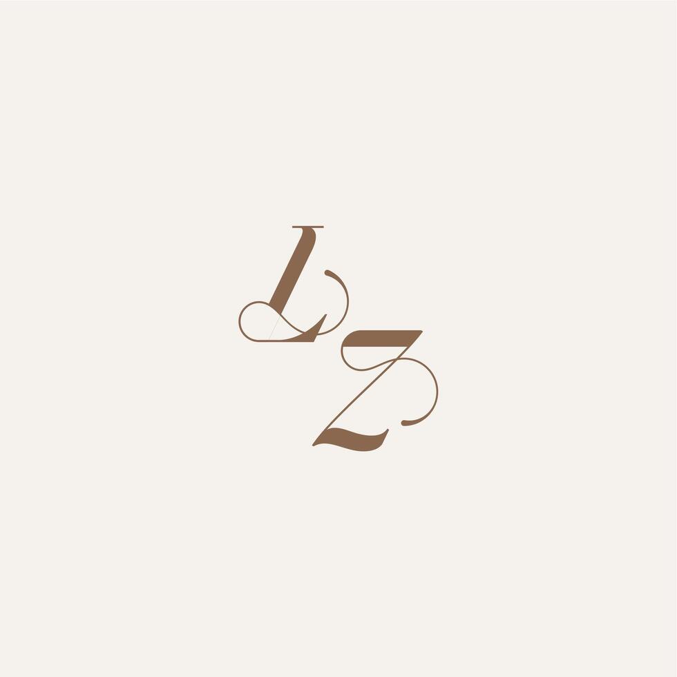 initial monogram logo wedding concept design ideas LZ Luxury and Elegant letter vector