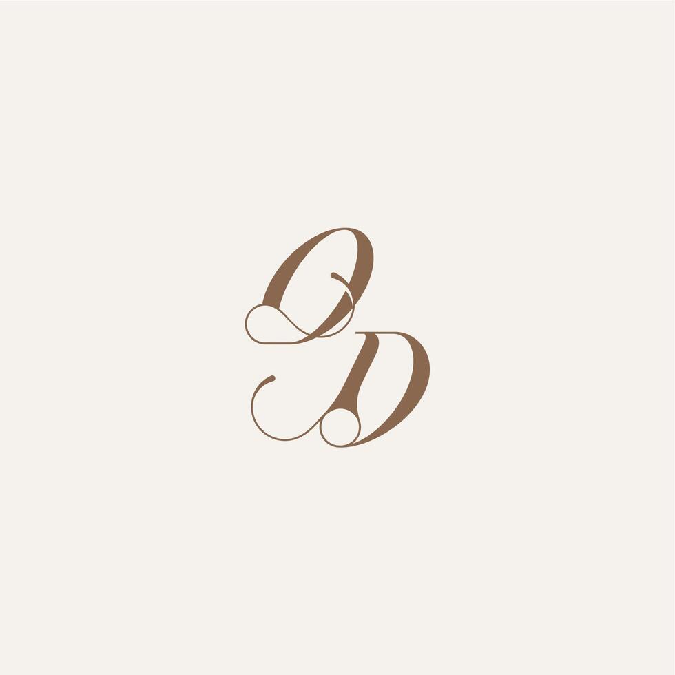 initial monogram logo wedding concept design ideas OD Luxury and Elegant letter vector