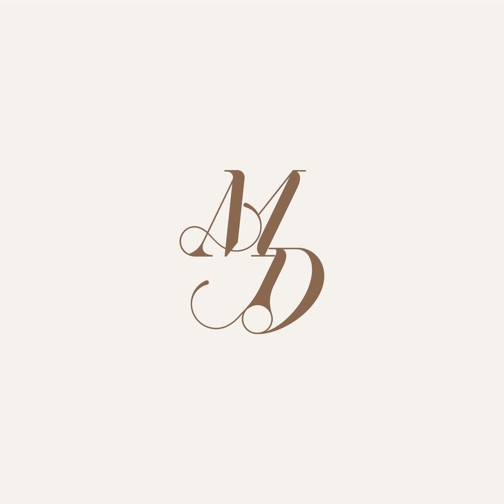 initial monogram logo wedding concept design ideas MD Luxury and Elegant letter vector