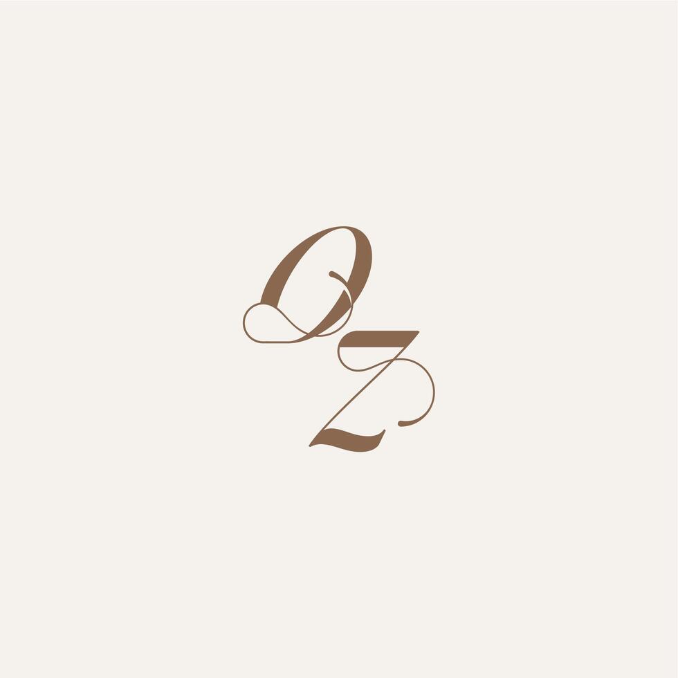 initial monogram logo wedding concept design ideas OZ Luxury and Elegant letter vector