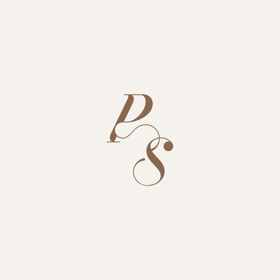 initial monogram logo wedding concept design ideas PS Luxury and Elegant letter vector