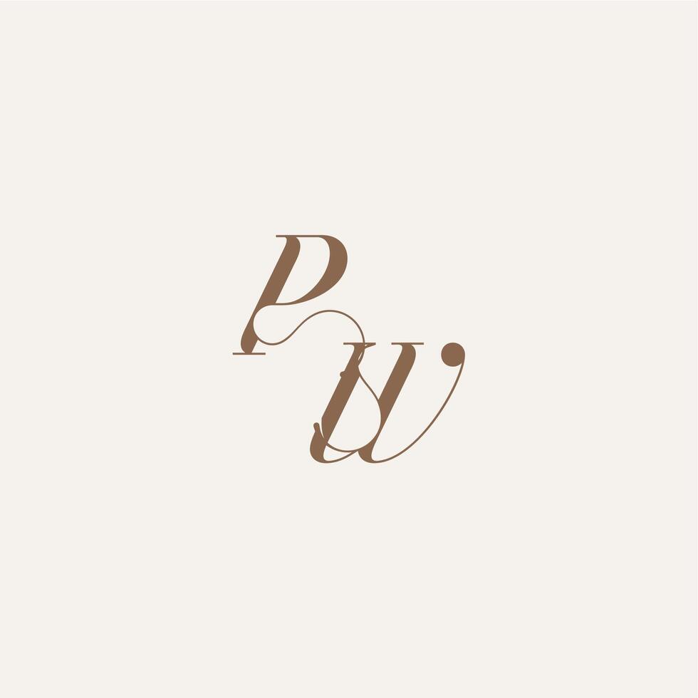 initial monogram logo wedding concept design ideas PW Luxury and Elegant letter vector