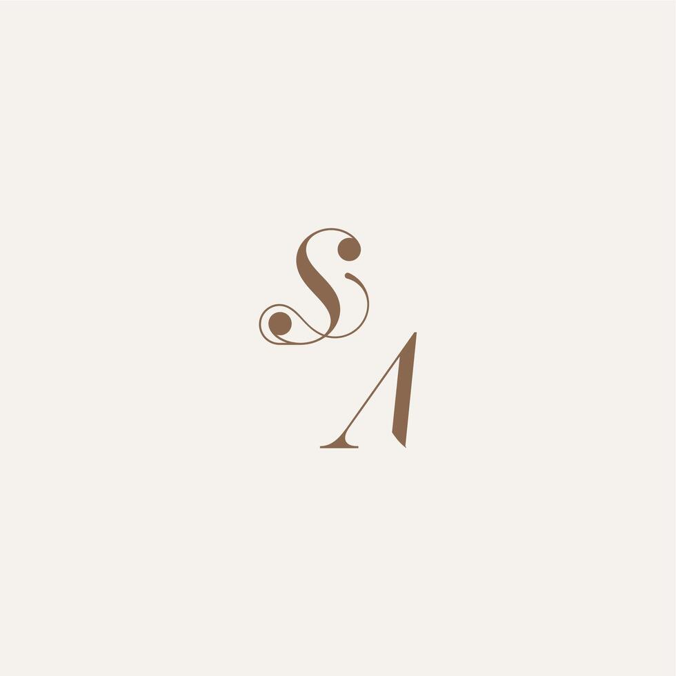 initial monogram logo wedding concept design ideas SA Luxury and Elegant letter vector