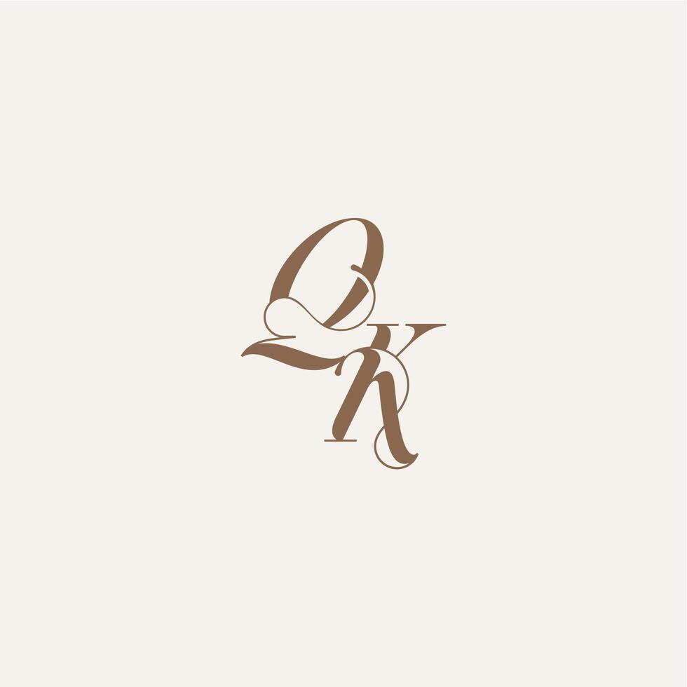 initial monogram logo wedding concept design ideas QK Luxury and Elegant letter vector