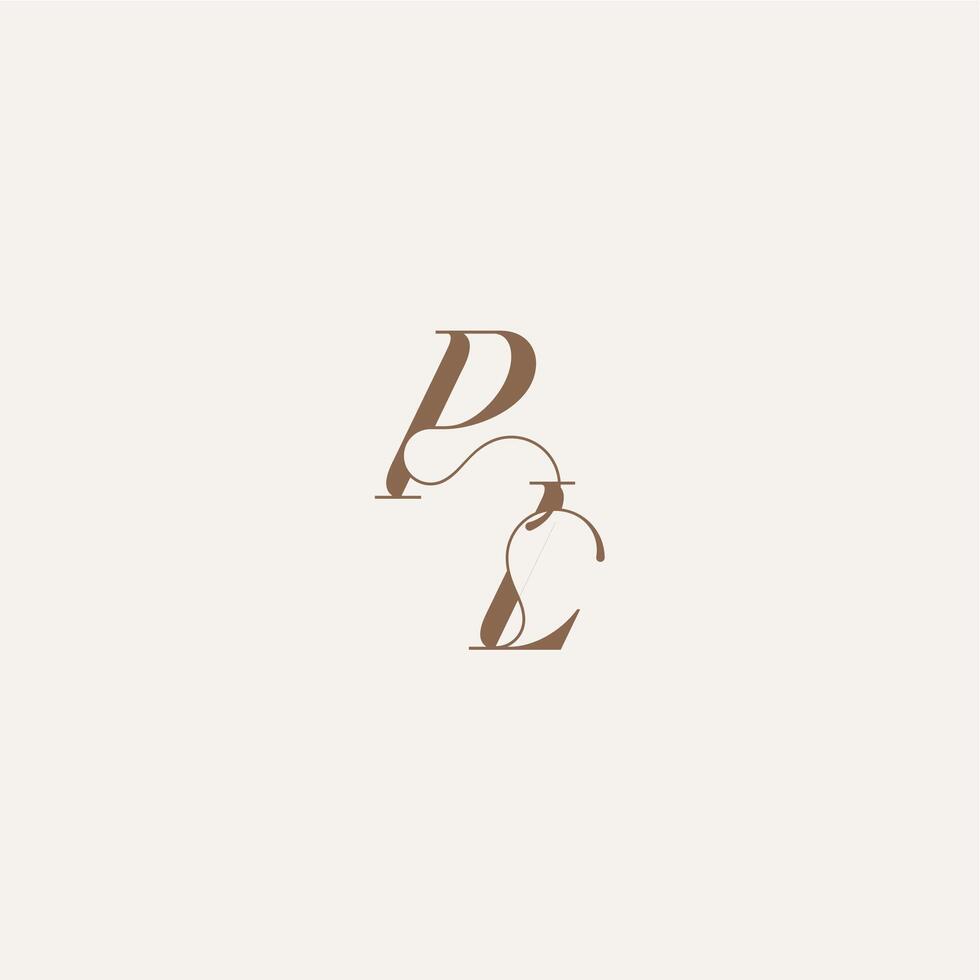 initial monogram logo wedding concept design ideas PL Luxury and Elegant letter vector