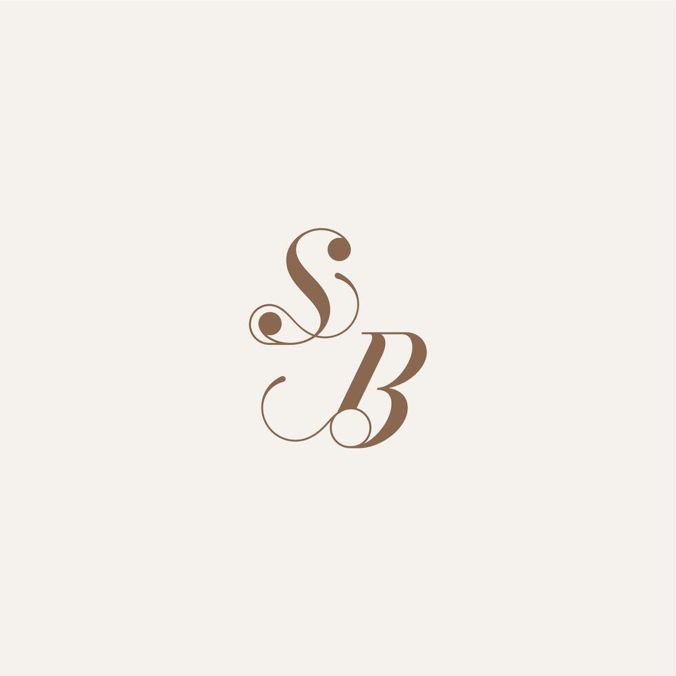 initial monogram logo wedding concept design ideas SB Luxury and Elegant letter vector
