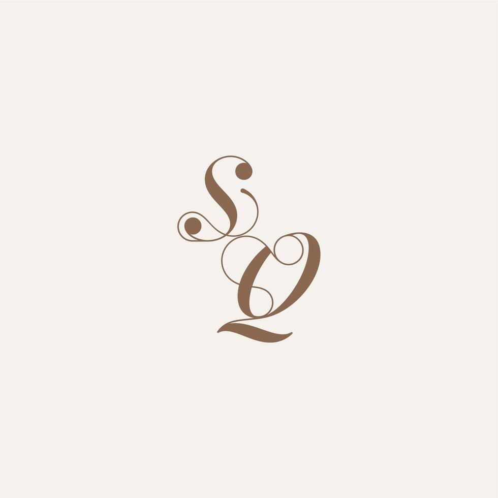 initial monogram logo wedding concept design ideas SQ Luxury and Elegant letter vector