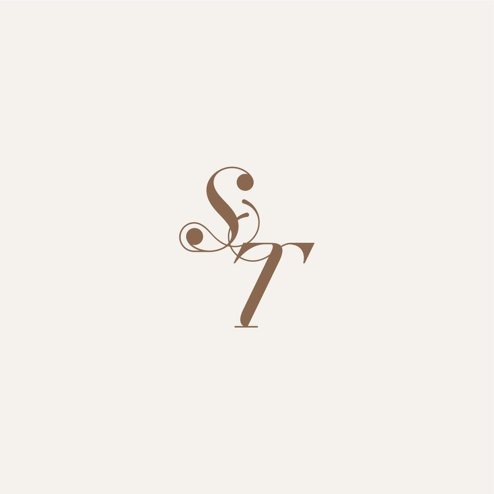 initial monogram logo wedding concept design ideas ST Luxury and Elegant letter vector