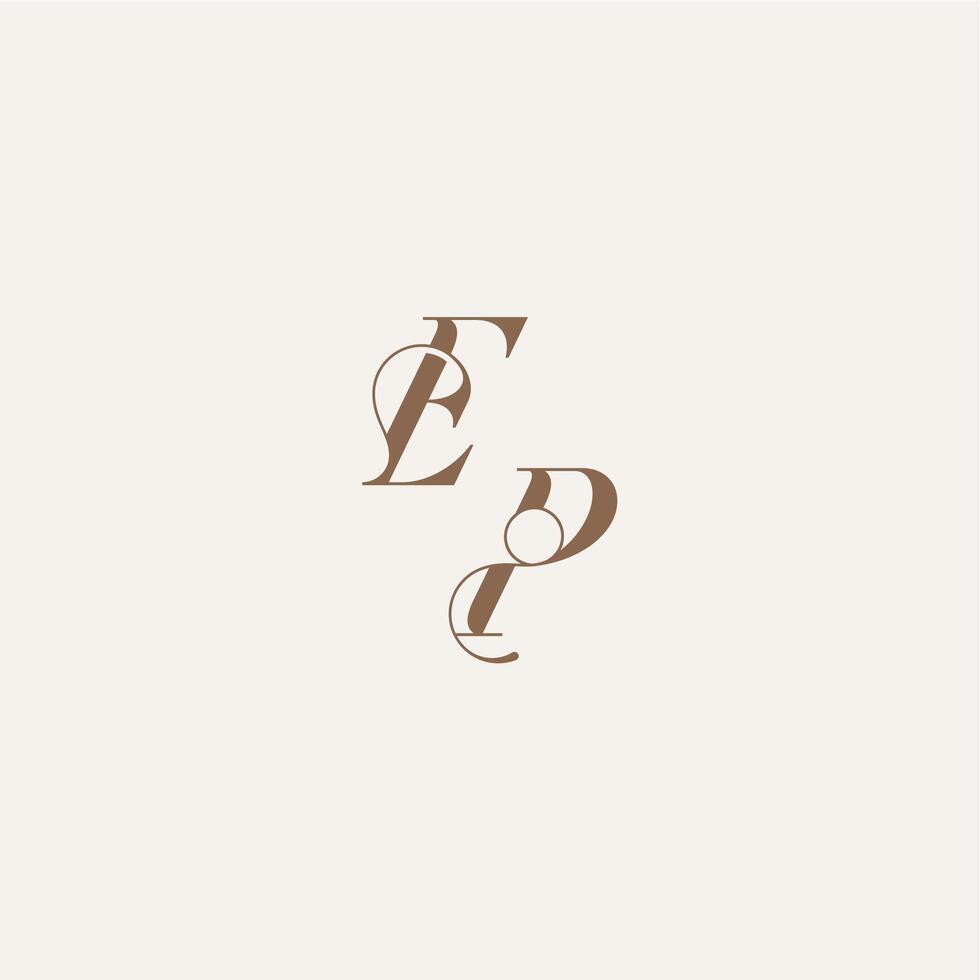 Luxury and Elegant EP wedding concept design ideas initial monogram logo letter vector