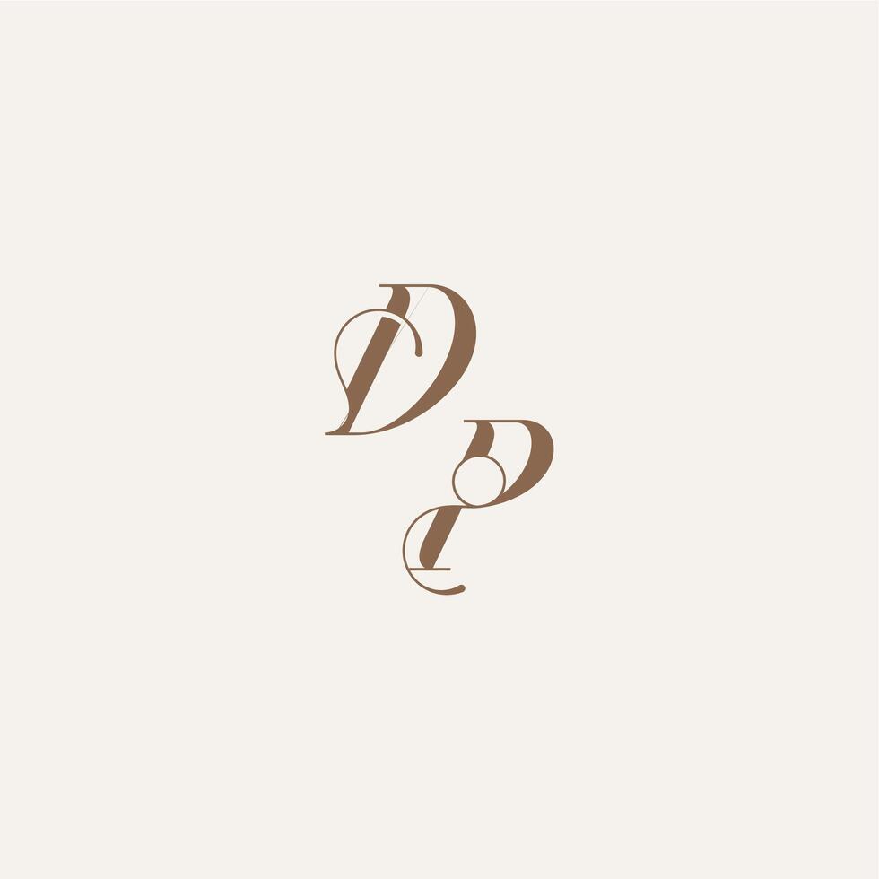 Luxury and Elegant DP wedding concept design ideas initial monogram logo letter vector