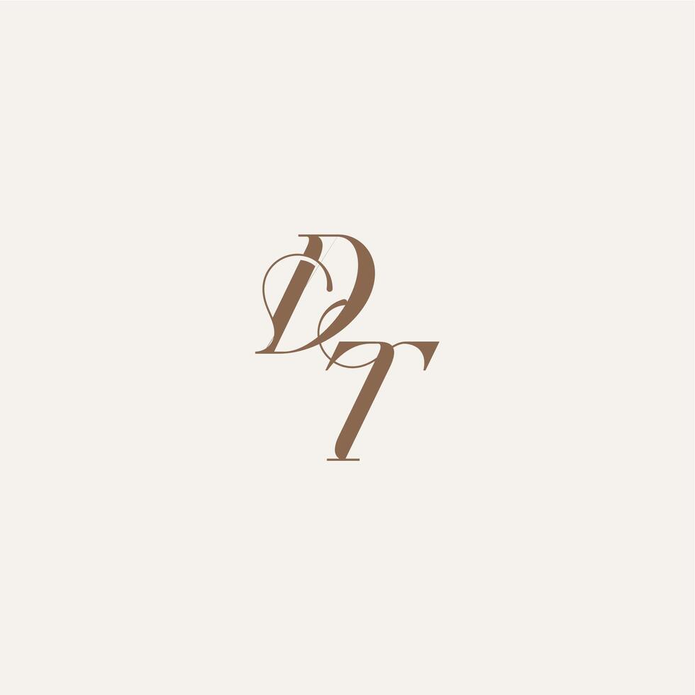 Luxury and Elegant DT wedding concept design ideas initial monogram logo letter vector