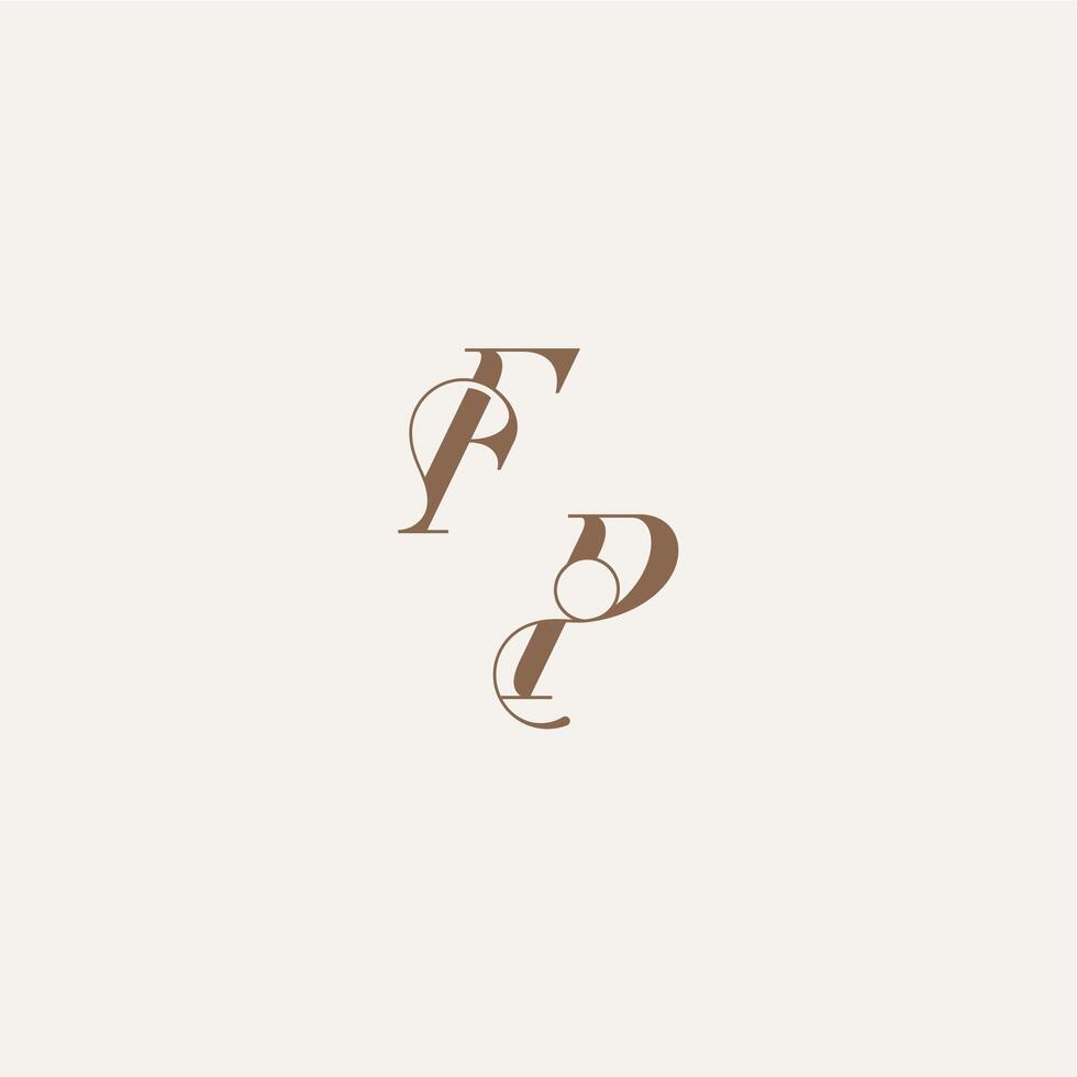 Luxury and Elegant FP wedding concept design ideas initial monogram logo letter vector
