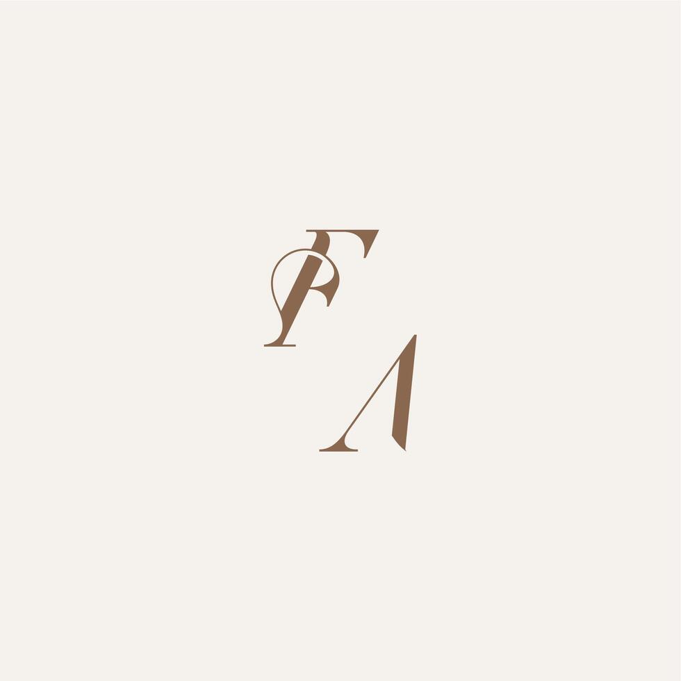 Luxury and Elegant FA wedding concept design ideas initial monogram logo letter vector