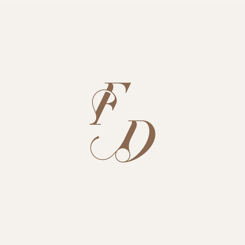 Luxury and Elegant FD wedding concept design ideas initial monogram logo letter vector