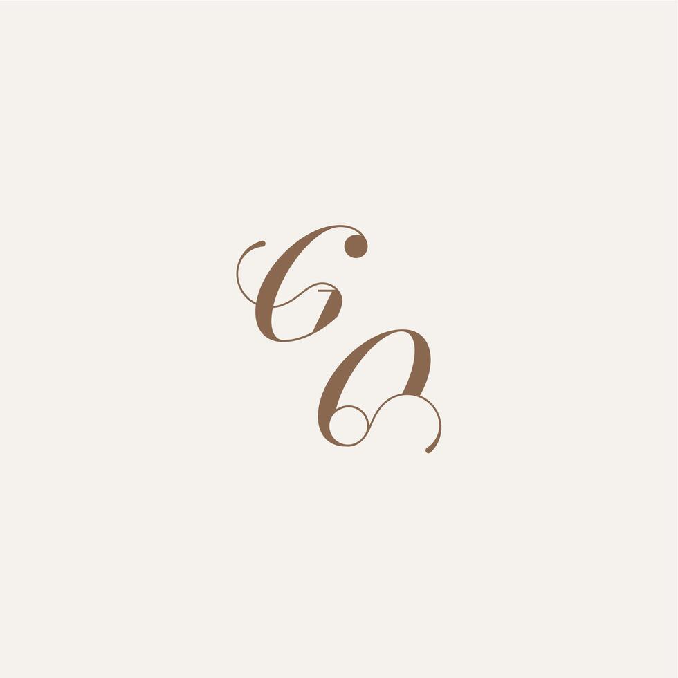 Luxury and Elegant initial monogram logo letter wedding concept design ideas GO vector