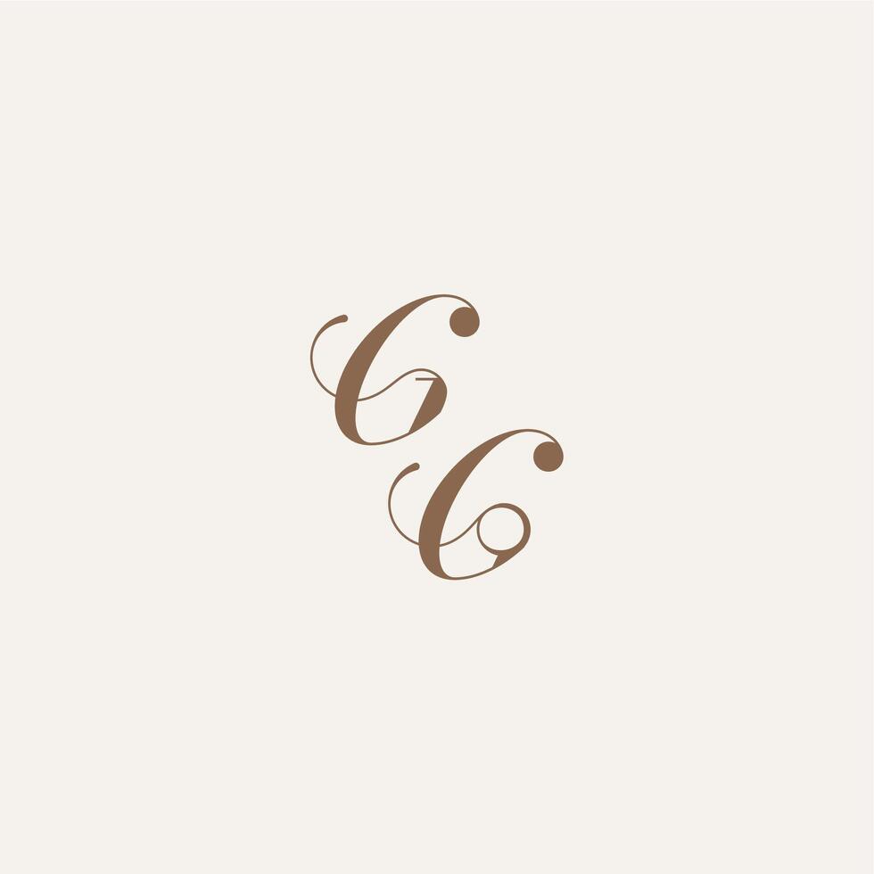 Luxury and Elegant initial monogram logo letter wedding concept design ideas GG vector