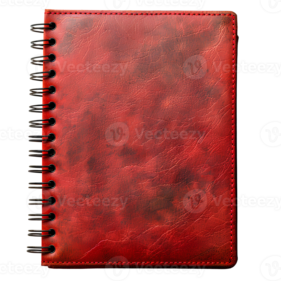 red notebook . red hardcover notebook top view . notebook for back to school concept. school and classroom stationary png