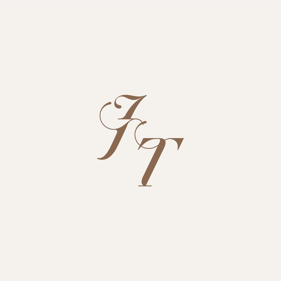 Luxury and Elegant initial monogram logo letter wedding concept design ideas JT vector