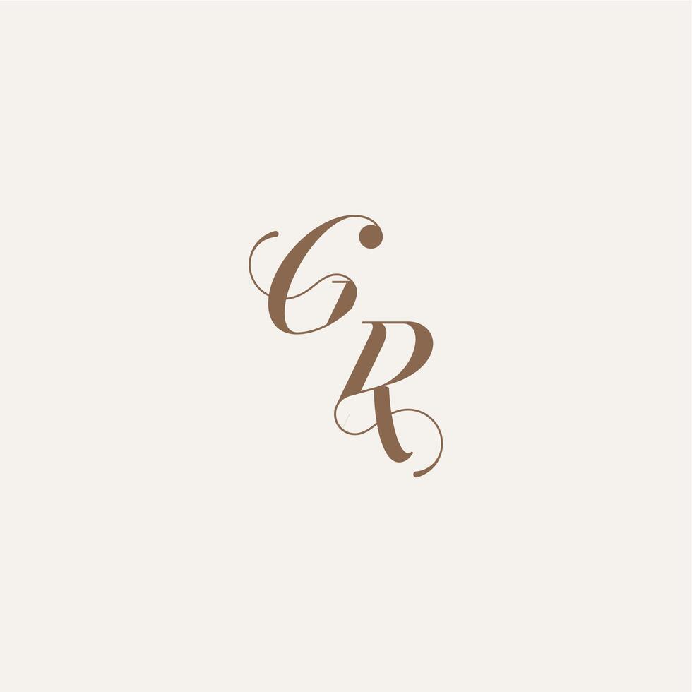 Luxury and Elegant initial monogram logo letter wedding concept design ideas GR vector