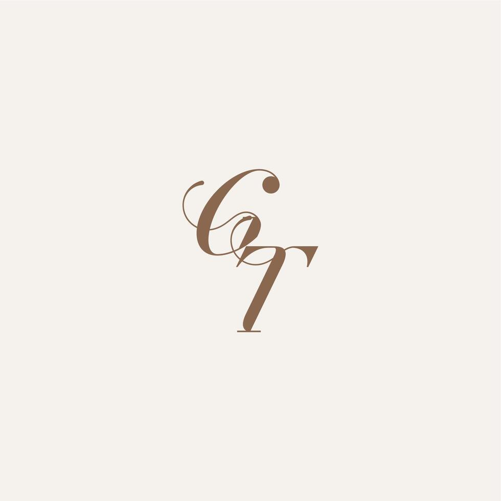 Luxury and Elegant initial monogram logo letter wedding concept design ideas GT vector
