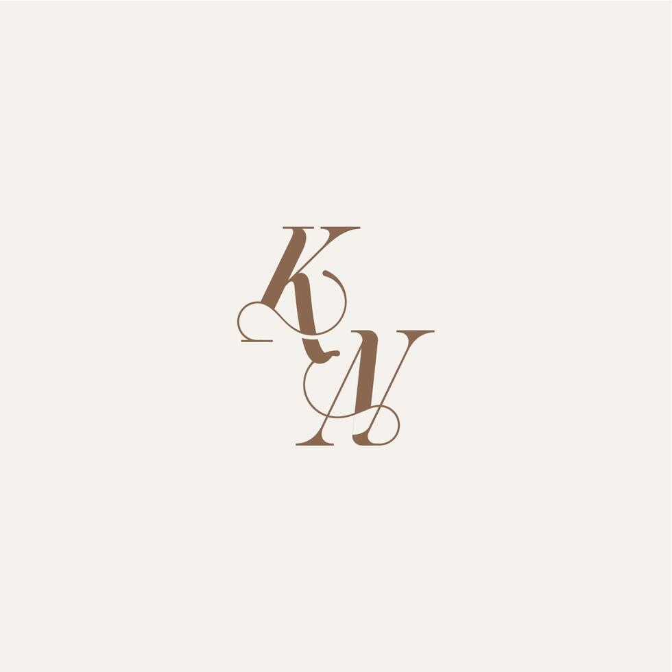 Luxury and Elegant initial monogram logo letter wedding concept design ideas KN vector