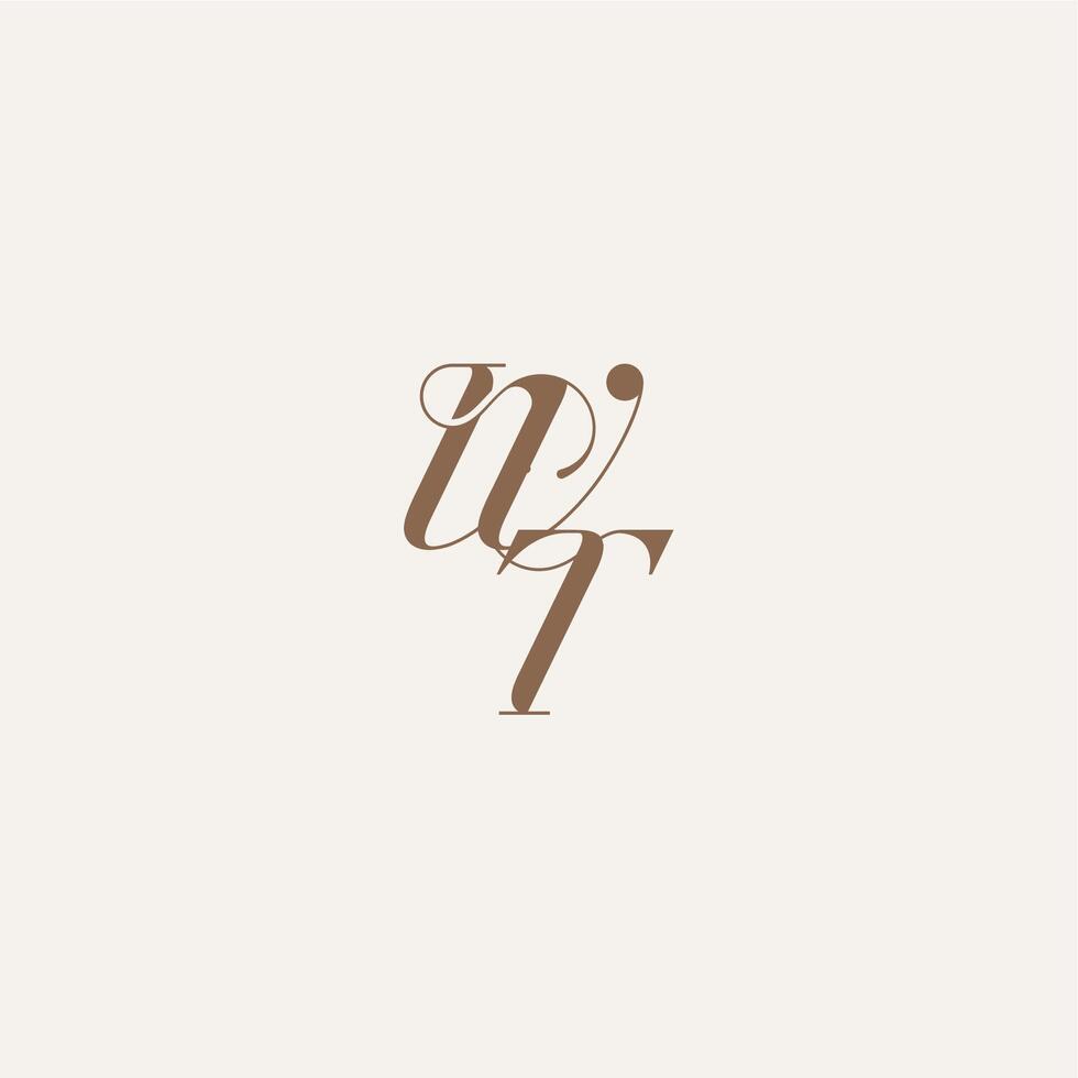 wedding concept design ideas WT initial monogram logo letter Luxury and Elegant vector