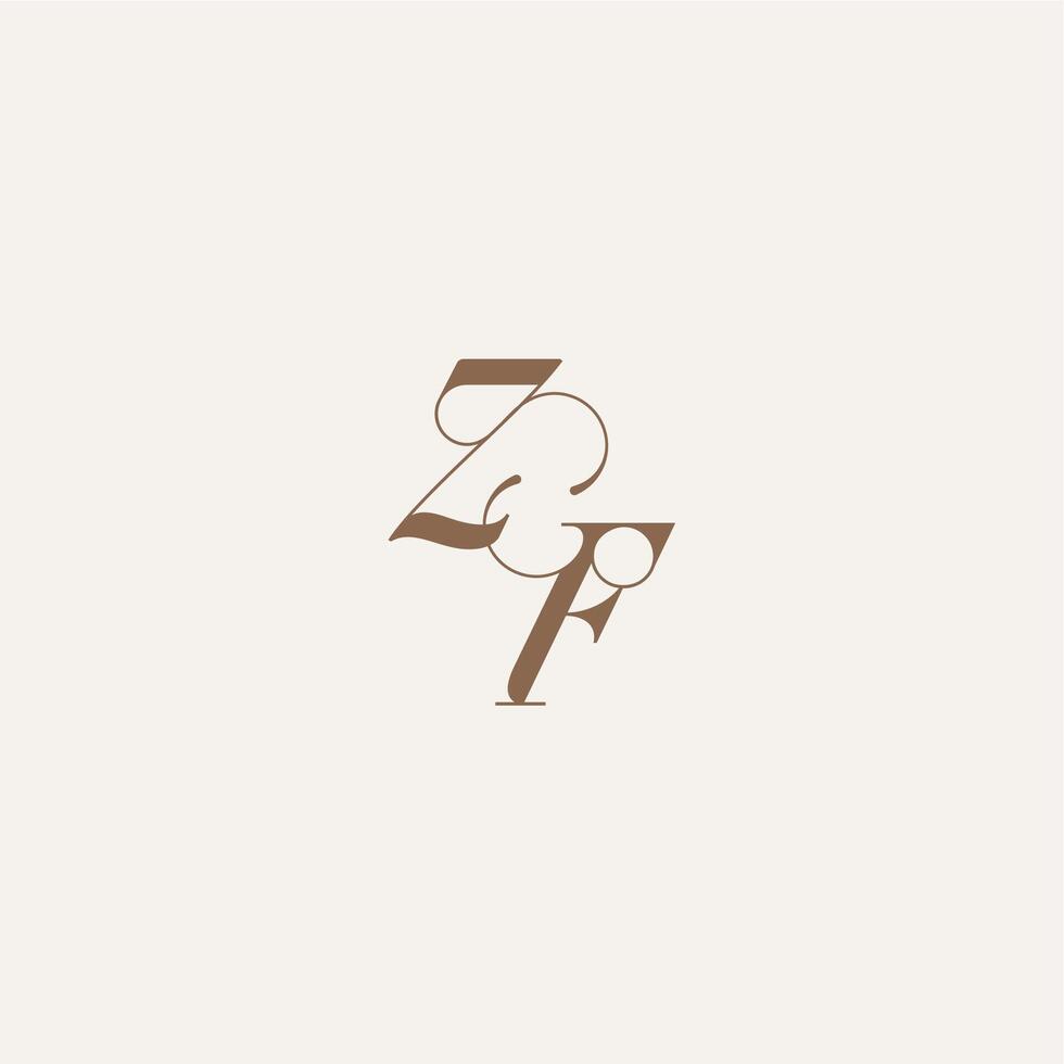 ZF letter wedding concept design ideas Luxury and Elegant initial monogram logo vector