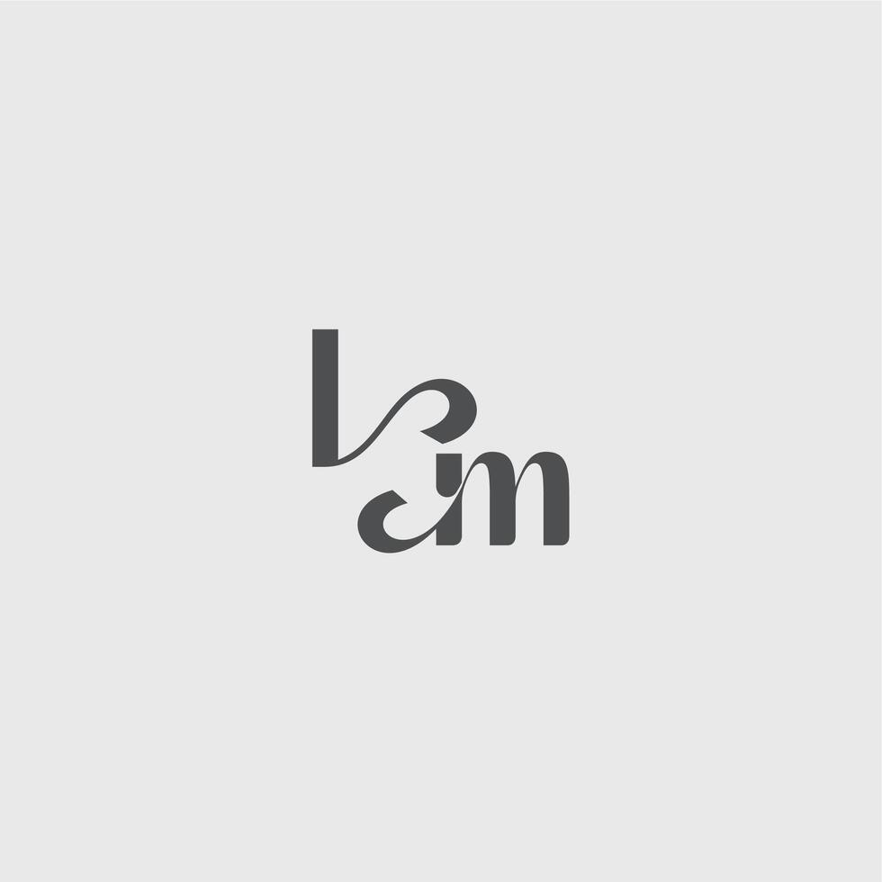beauty monogram initial logo simple and minimalism LM Classy black fashion letter vector