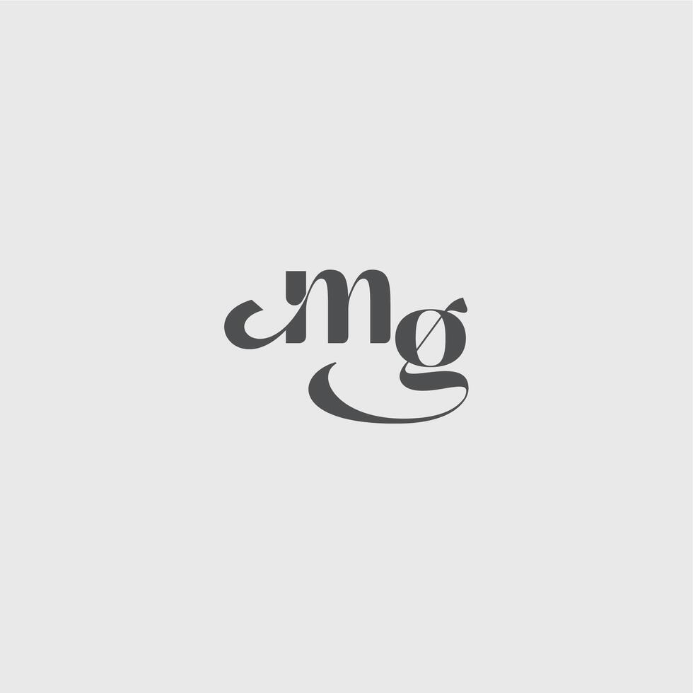 beauty monogram initial logo simple and minimalism MG Classy black fashion letter vector