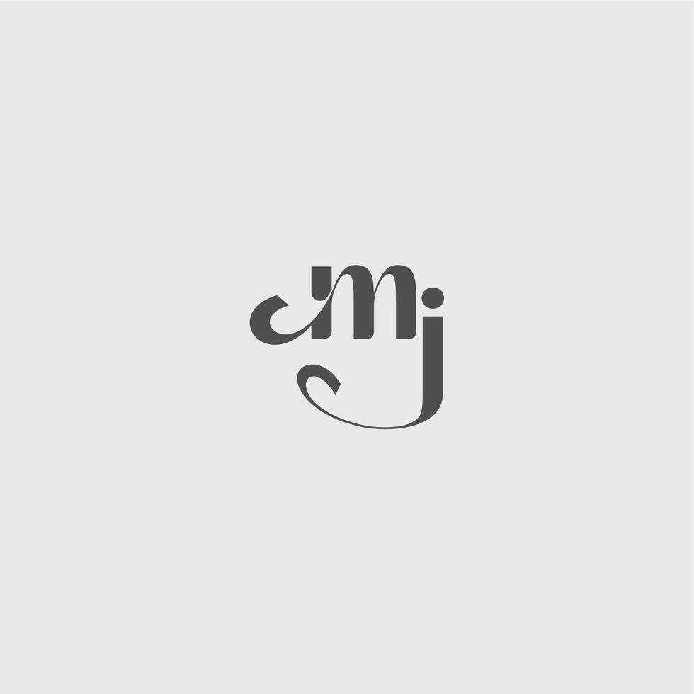 beauty monogram initial logo simple and minimalism MJ Classy black fashion letter vector