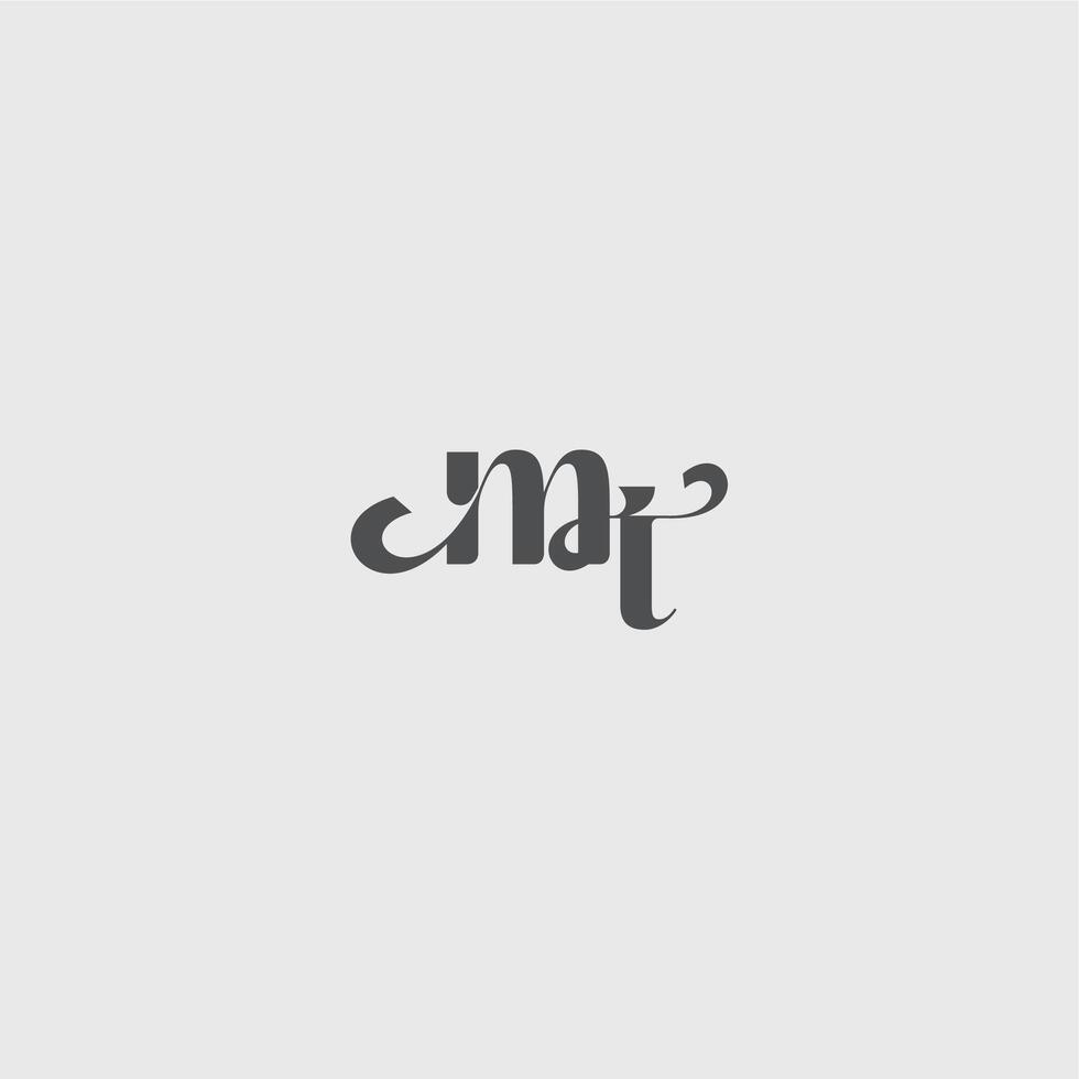 beauty monogram initial logo simple and minimalism MT Classy black fashion letter vector