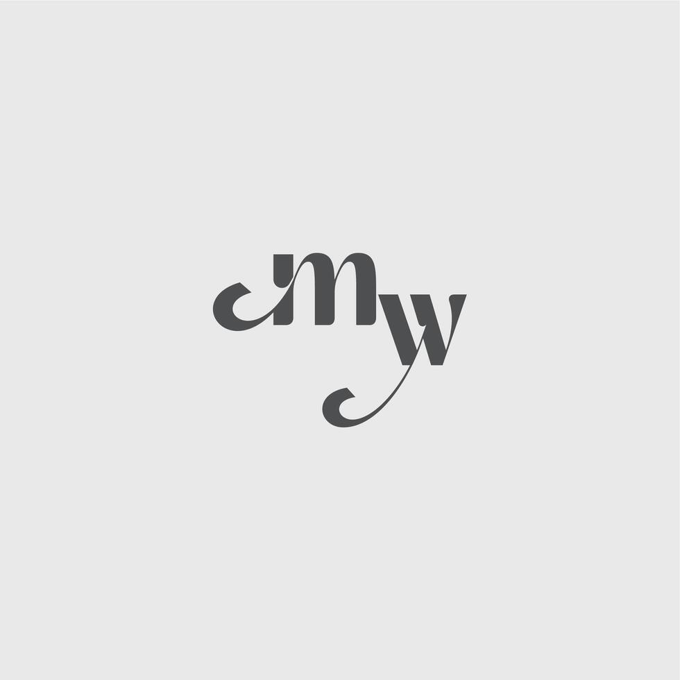 beauty monogram initial logo simple and minimalism MW Classy black fashion letter vector