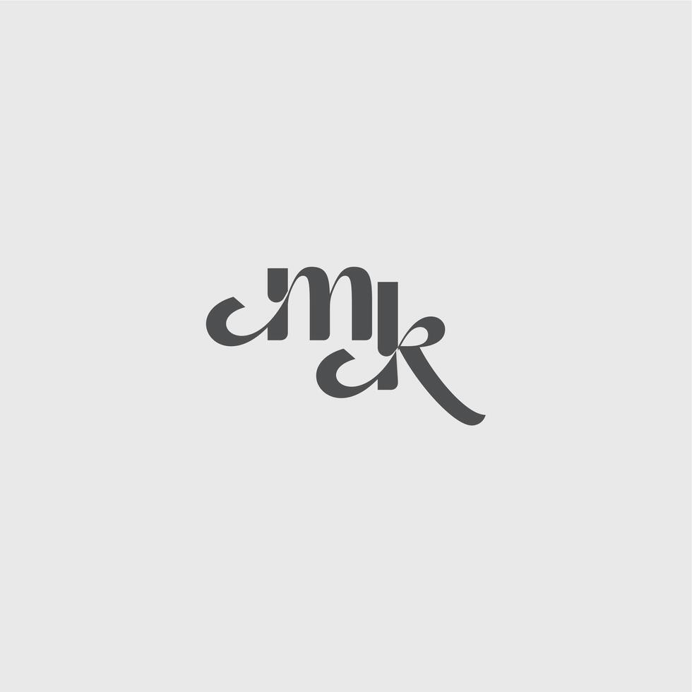 beauty monogram initial logo simple and minimalism MK Classy black fashion letter vector