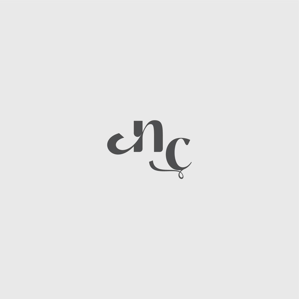 beauty monogram initial logo simple and minimalism NC Classy black fashion letter vector