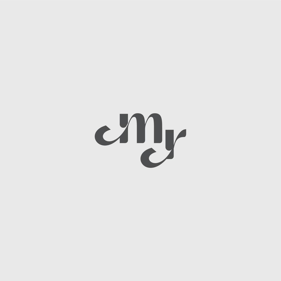 beauty monogram initial logo simple and minimalism MR Classy black fashion letter vector