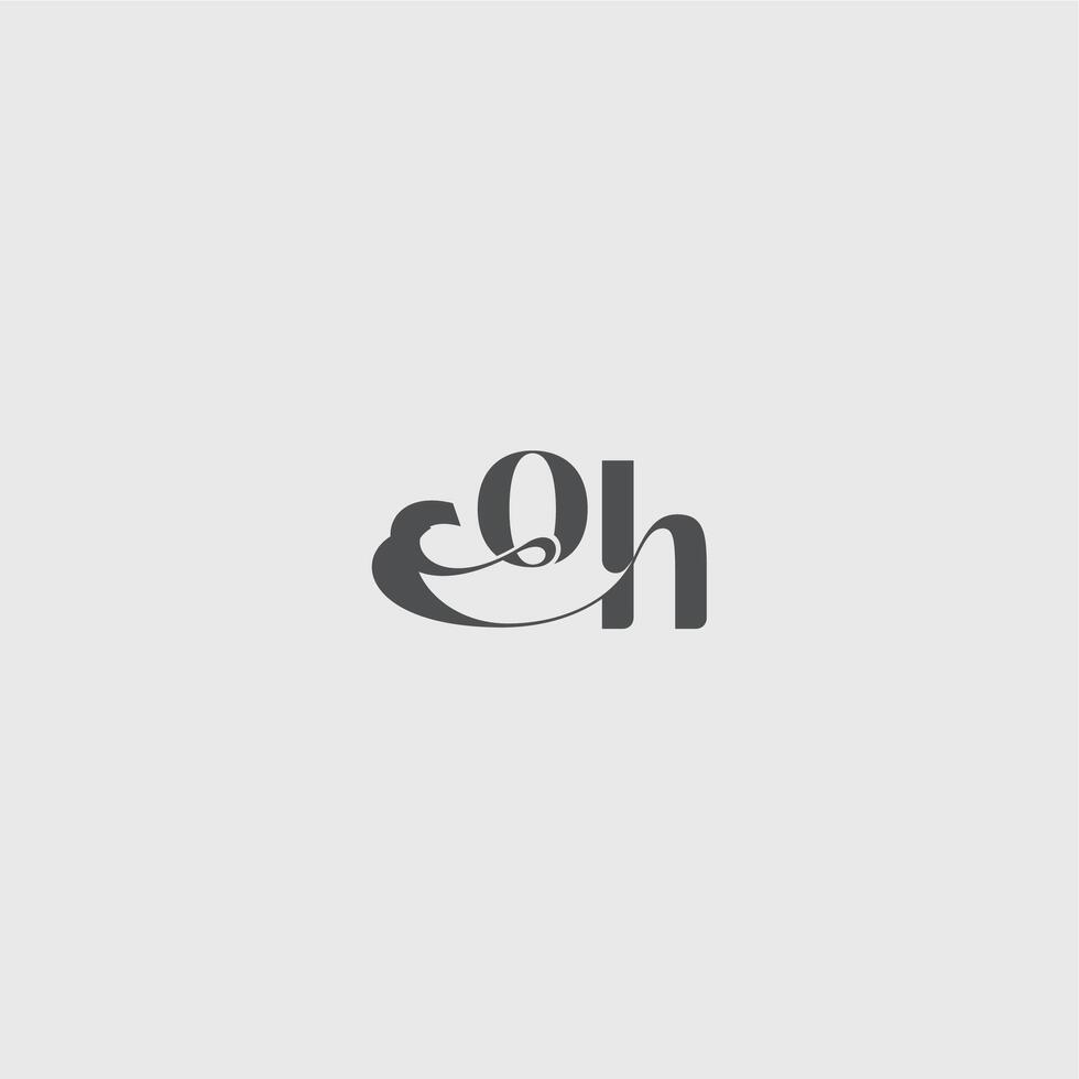 beauty monogram initial logo simple and minimalism OH Classy black fashion letter vector