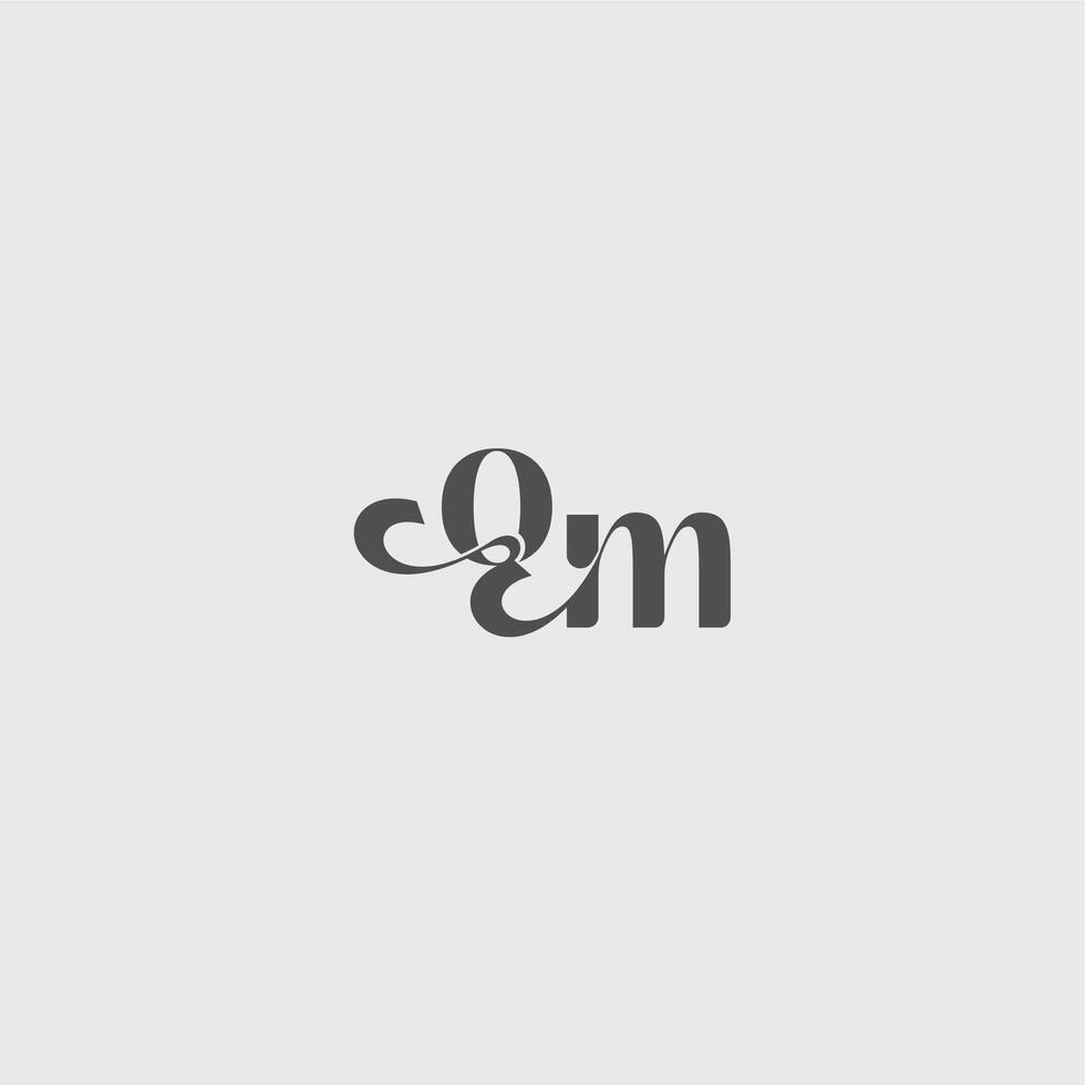 beauty monogram initial logo simple and minimalism OM Classy black fashion letter vector
