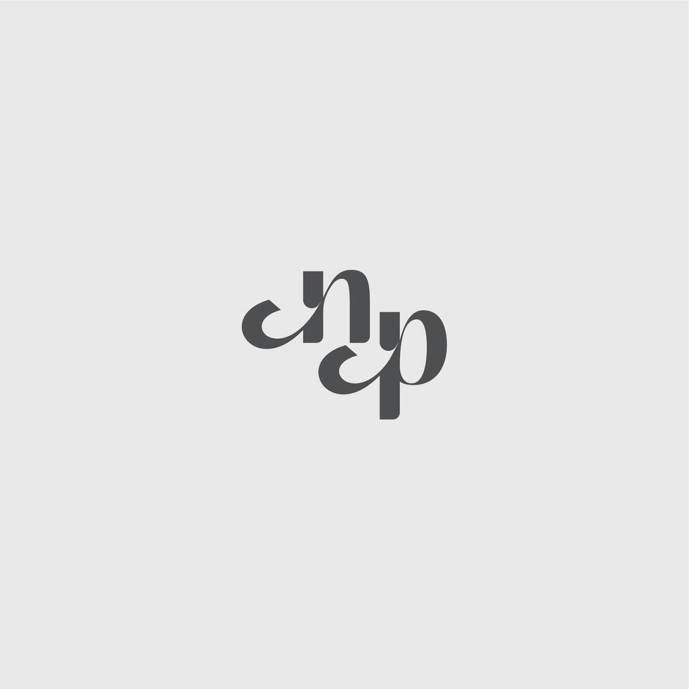 beauty monogram initial logo simple and minimalism NP Classy black fashion letter vector