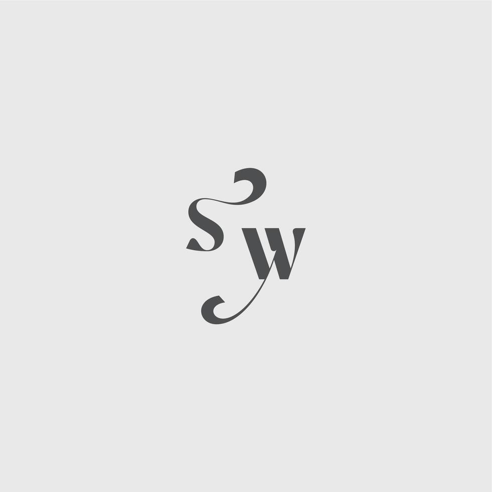 beauty monogram initial logo simple and minimalism SW Classy black fashion letter vector