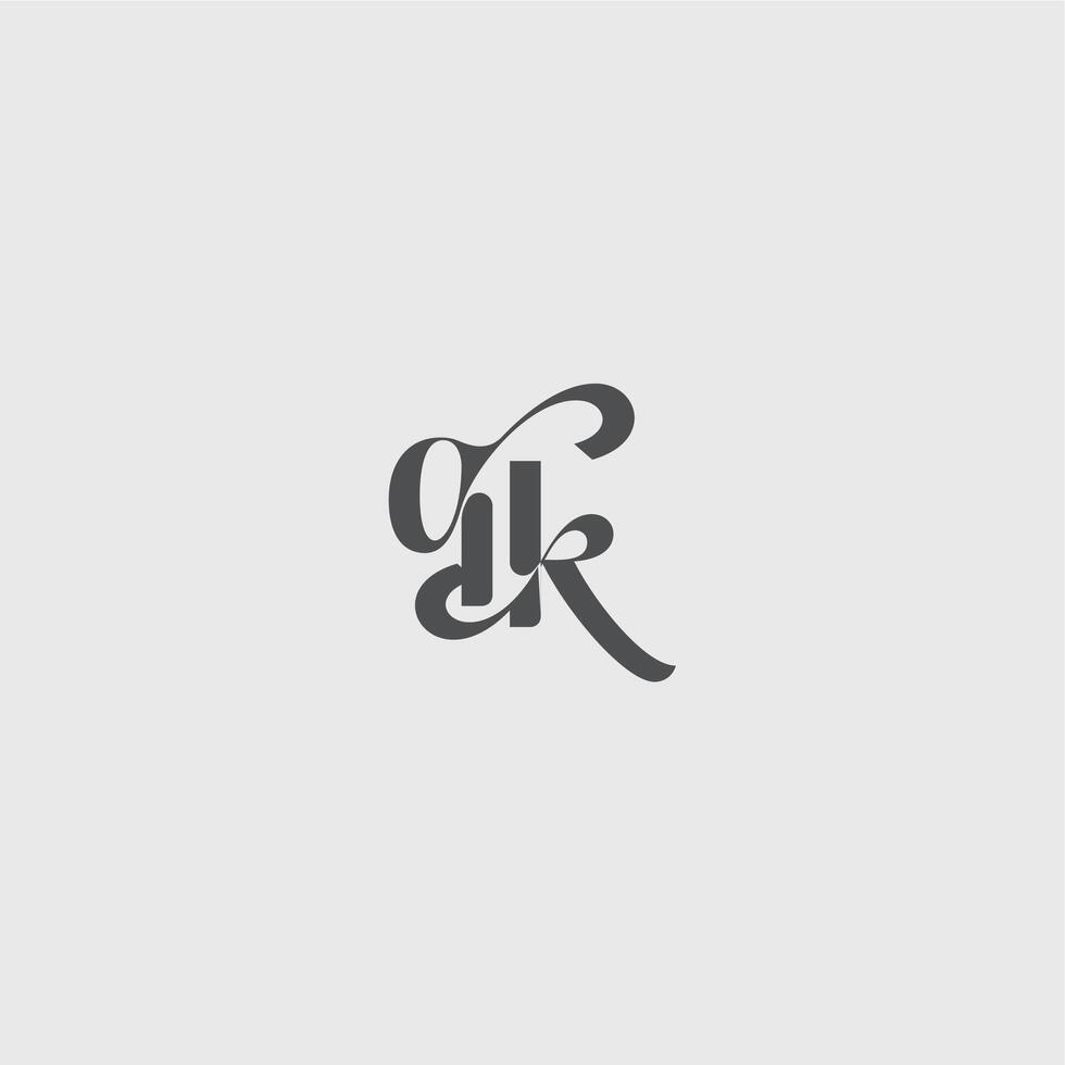 beauty monogram initial logo simple and minimalism QK Classy black fashion letter vector
