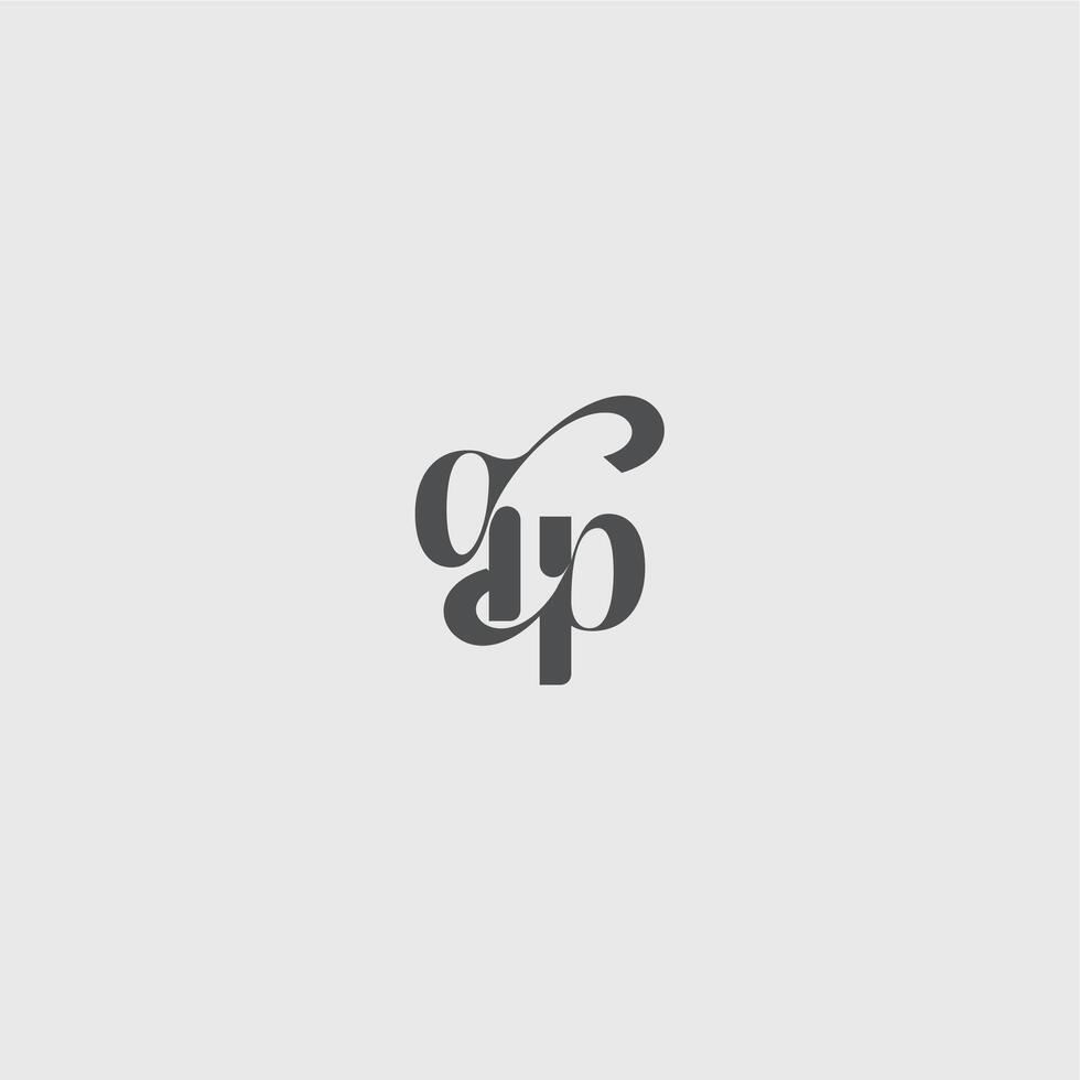 beauty monogram initial logo simple and minimalism QP Classy black fashion letter vector